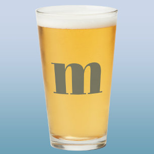Verre Monogramme moderne Bière verte de première taille