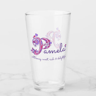 Verre Monogramme nommé de la fleur P de coeur de