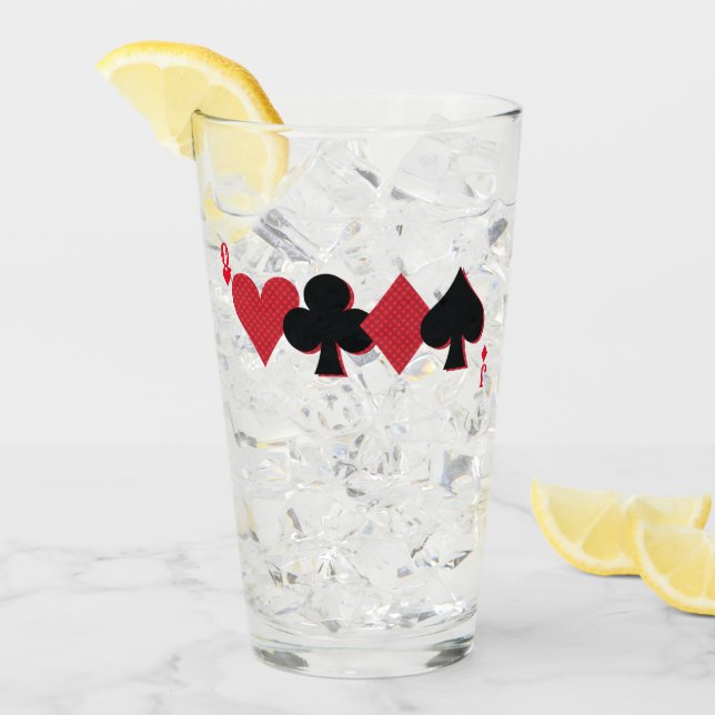 Verre Monogramme personnalisé Pont et Poker pour cartes  (Devant glace)