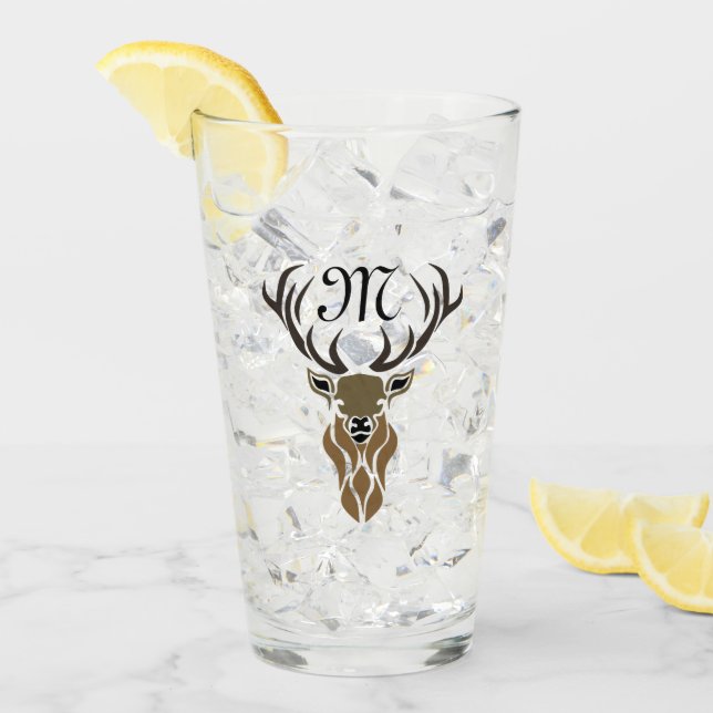 Verre Monogramme tribal Red Stag (Devant glace)