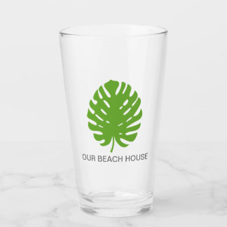 Verre Monstera Leaf Green Navy Parti moderne