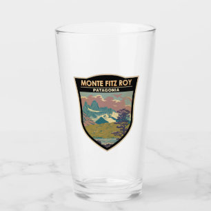 Verre Monte Fitz Roy Patagonia Travel Art Vintage
