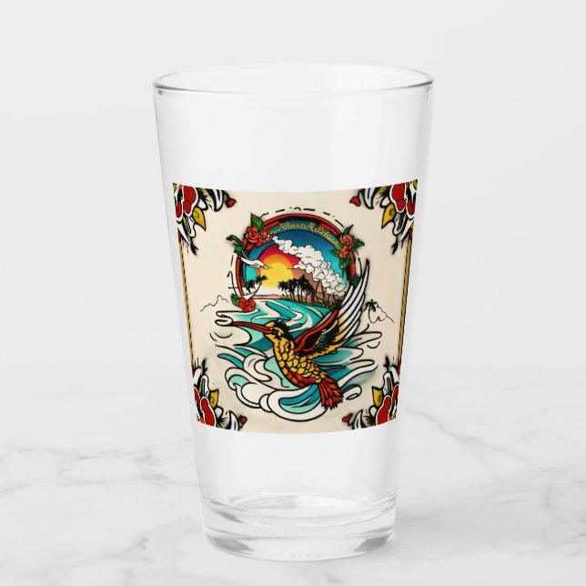 Verre Monterey Tattoo Design : Un symbole de force Pow- (Devant)