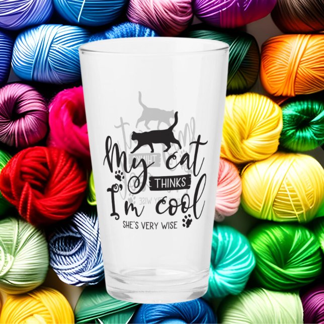 Verre mot-art amoureux des chats amusant (Créateur téléchargé)