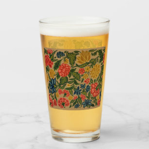 Verre Motif de broderie florale au crewel vintage
