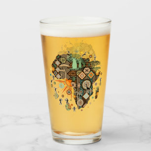 Verre Motif de carte d'Afrique éléments tribaux décorati