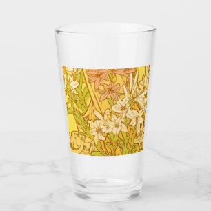 Verre Motif de fleurs de lys d'Alphonse Mucha : Art nouv