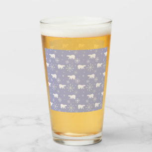 Verre Motif de Noël avec ours polaires et flocons de nei