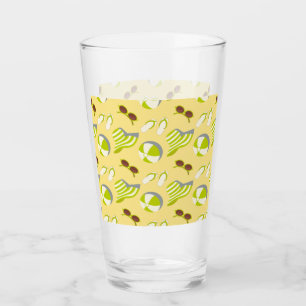 Verre Motif de plage avec lunettes de soleil et casquett