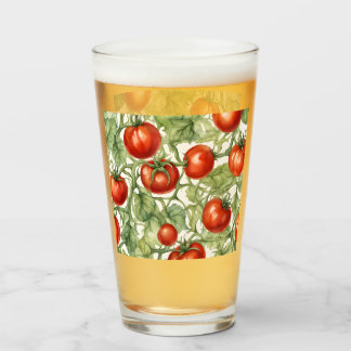 Verre Motif de vigne de tomate à l'aquarelle | Jardin bo