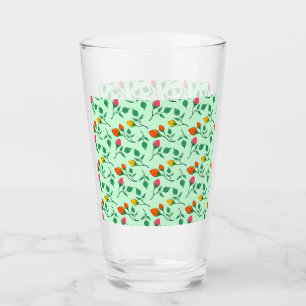 Verre Motif floral avec fleurs roses colorées