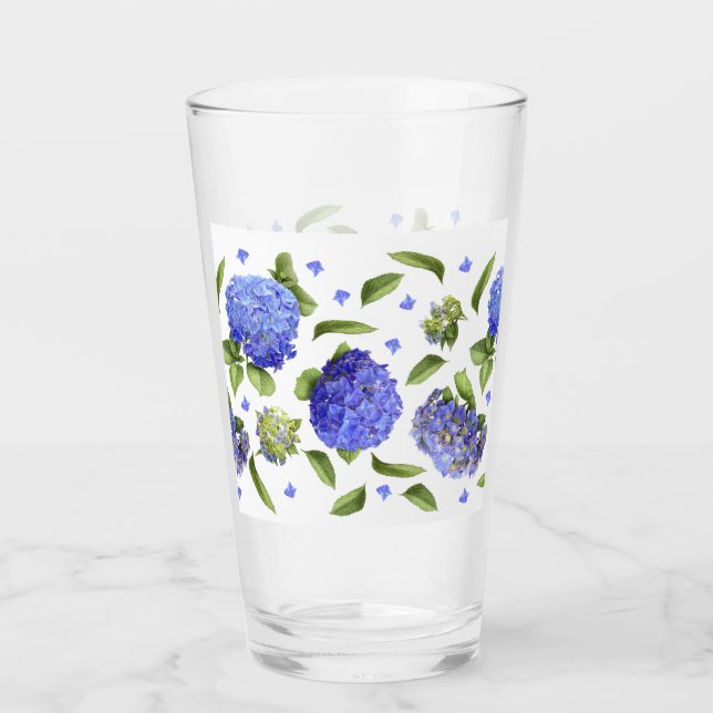 Verre Motif Hydrangeas Bleus (Devant)