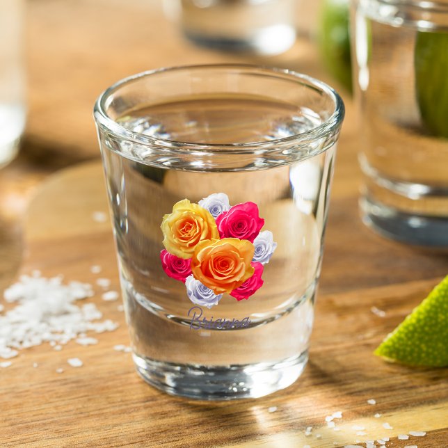 Verre Motif Rose en fleurs personnalisé (Créateur téléchargé)