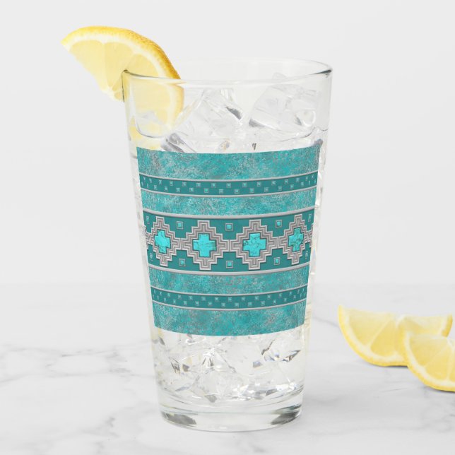 Verre Motif Turquoise du sud-ouest (Devant glace)