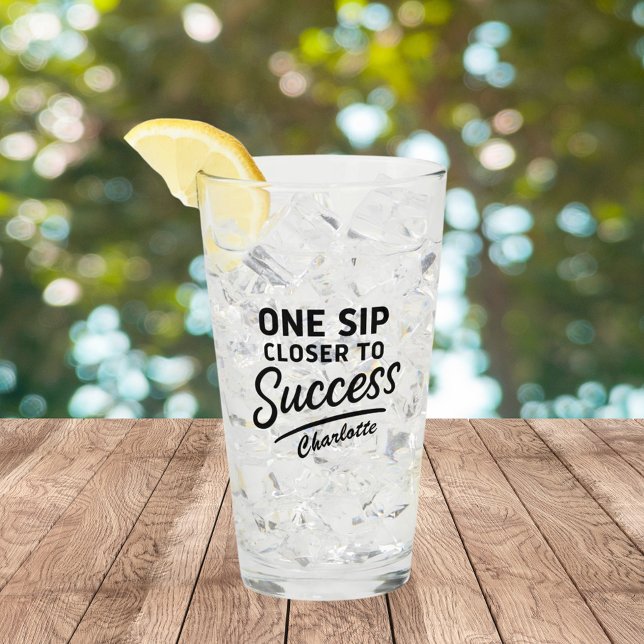 Verre Motivation succès citation noir (Créateur téléchargé)