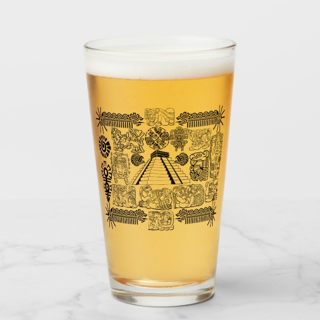 Verre Mug des symboles mayas (Devant (rempli))
