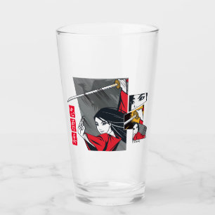 Verre Mulan avec panneaux illustrés d'épée