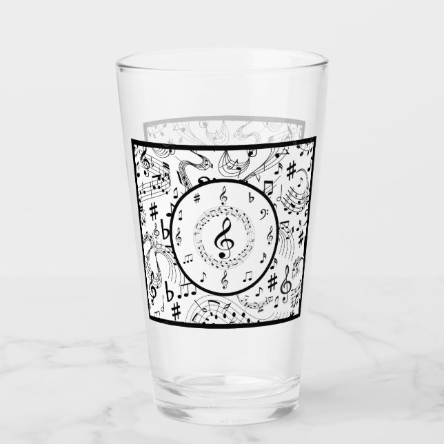 Verre Music, notes musicales (Devant)