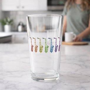 Verre Musique de Saxophones Arc-en-ciel Colorée