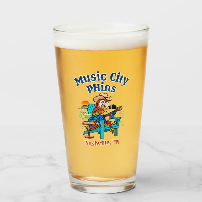 Verre Musique Ville Phins Pint Glass (Devant (rempli))