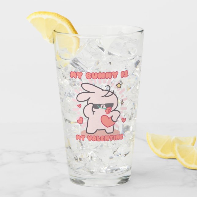 Verre My Bunny Valentine - Lunettes adorables et lapin R (Devant glace)