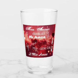Verre "My Love" en différentes langues