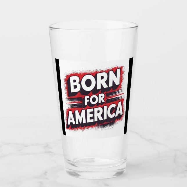 Verre "Né pour la Mug patriotique américaine" (Devant)