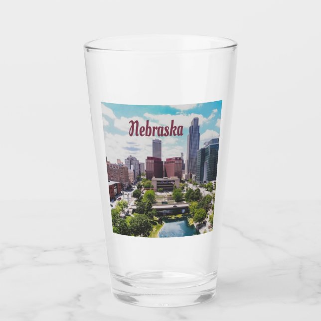 Verre Nebraska City Skyline Omaha (Devant)
