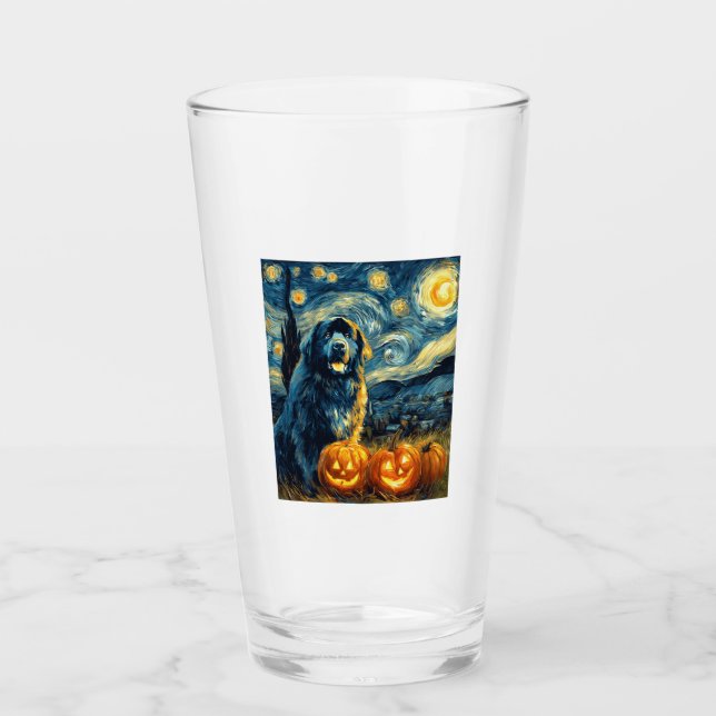 Verre Newfoundland Newfie Cute Dog Halloween Jack O Lant (Devant)
