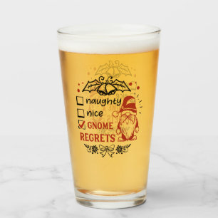 Verre Noël amusant gnome mot art