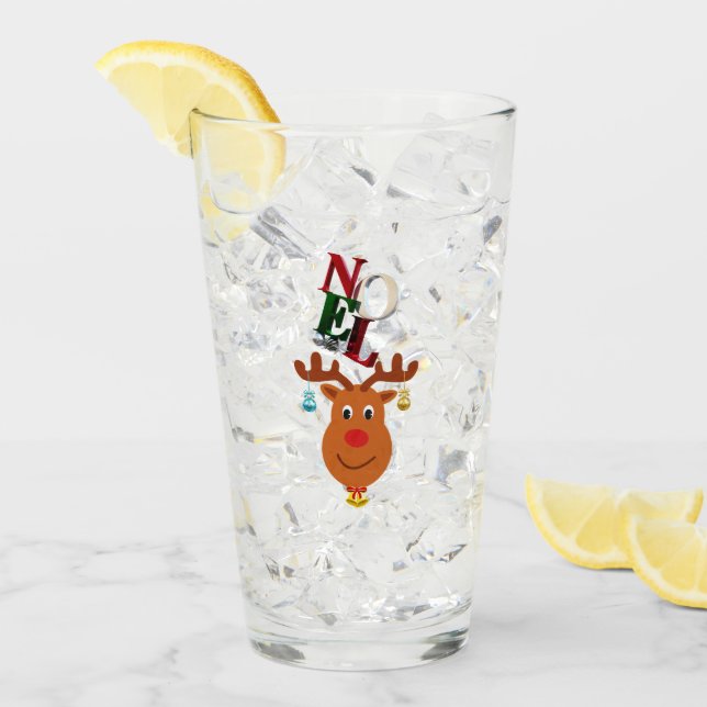 Verre Noel Deer Bells Bauble Rudolf Snowflakes Noël (Devant glace)