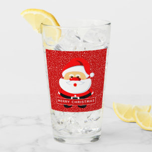 Verre Noël du Père Noël mignon et neige