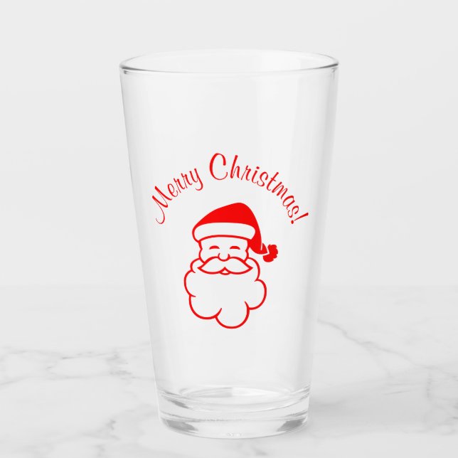 Verre Noël Père Noël Red Glass Cup (Devant)