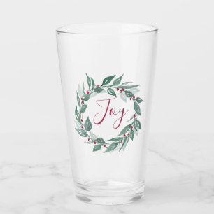 Verre Noël Vert couronne Fruits rouges Baies joies