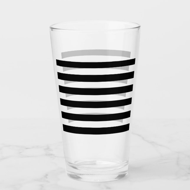 Verre noir et blanc rayé (Devant)