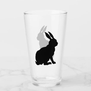 Verre Noir Silhouette assise Bunny Rabbit profil latéral