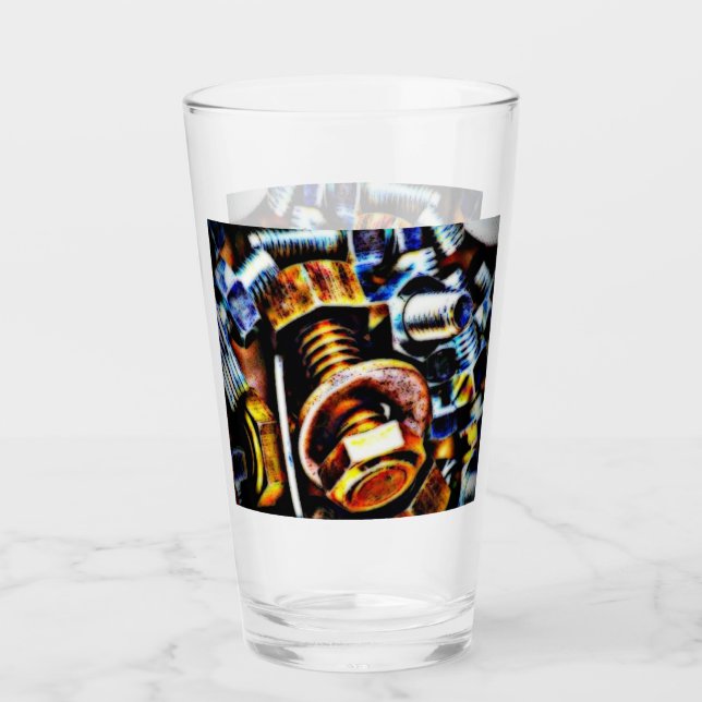 Verre Noix et boulons Pop Art (Devant)