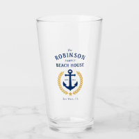 Nom de famille Beach House Ancre Gold Style Laurel