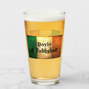 Verre Nom de famille Doyle sur le drapeau irlandais