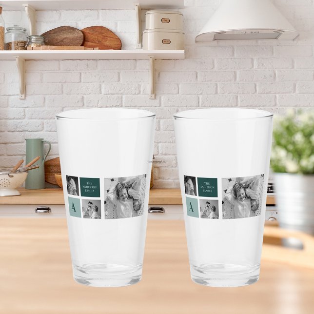 Verre Nom de famille personnalisé Collage Cadeau photo (Créateur téléchargé)