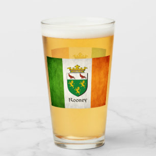 Verre Nom de famille Rooney Drapeau irlandais