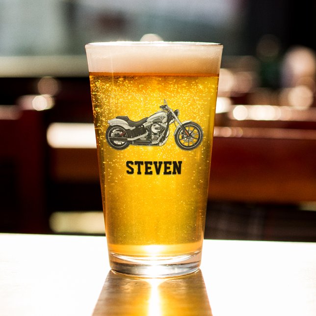 Verre Nom de la moto Bière masculine (Créateur téléchargé)