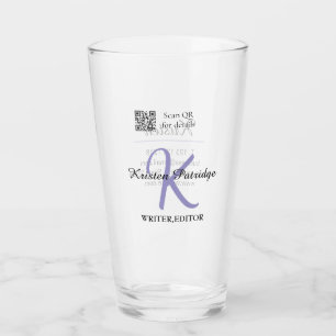 Verre Nom monogramme violet écrivain modifier le code QR