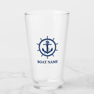 Verre Nom nautique de bateau de roue de corde d'Ancre