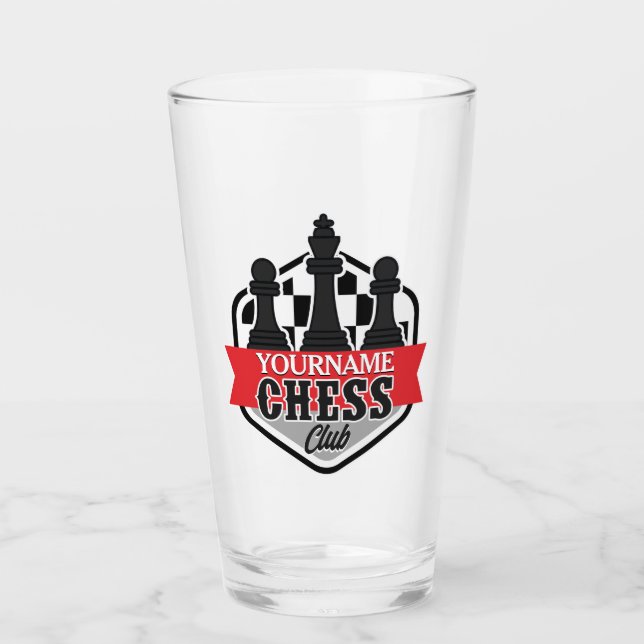 Verre Nom personnalisé Chess Player Club Checkmate (Devant)