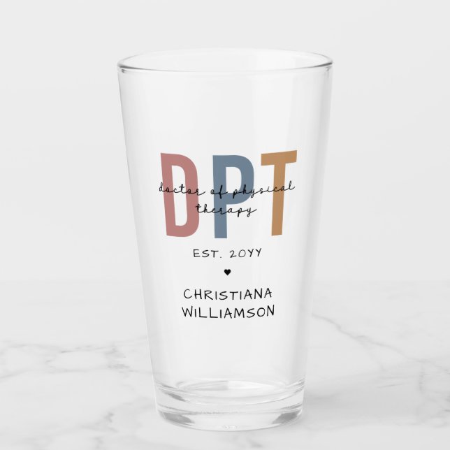 Verre Nom personnalisé DPT Doctor of Physical Therapy (Devant)