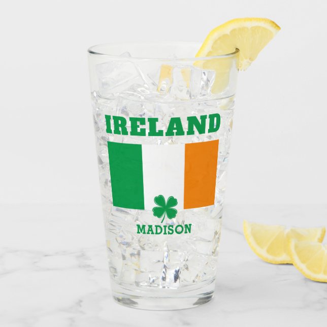Verre Nom personnalisé Irlande (Dos glace)
