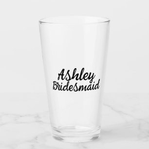 Verre Nom personnalisé monogramme mariage BridesmaidGlas