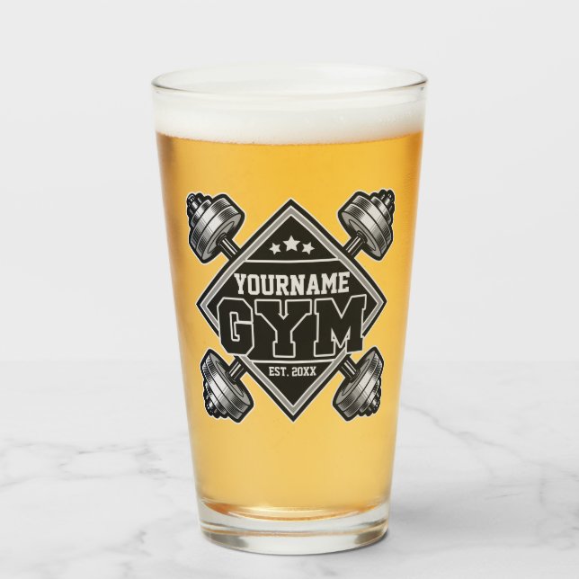 Verre Nom personnalisé Poids Accueil Crossfit Gym (Devant (rempli))