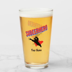 Verre Nom personnalisé Subeerhero Funny Pint Beer Glass